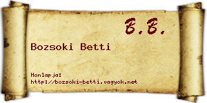 Bozsoki Betti névjegykártya